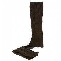Socks/ Leg Warmers - 12 Pairs Knitted Leg Warmers - Brown